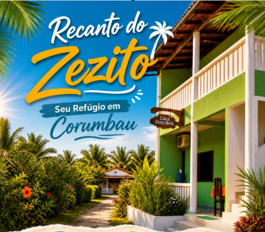 Casa Vista Bela — fachada do Recanto do Zezito em Corumbau